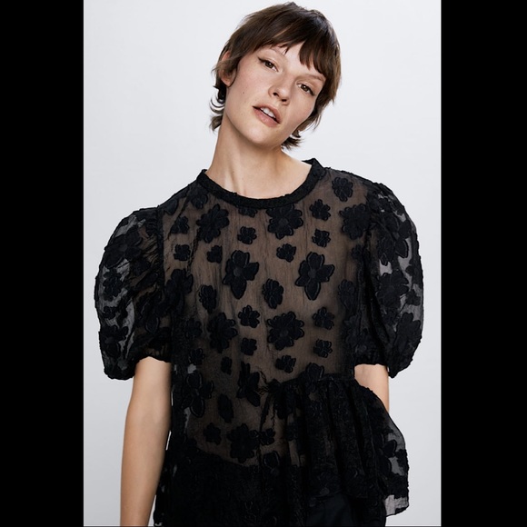 Zara Tops - Zara Voluminous Organza Blouse